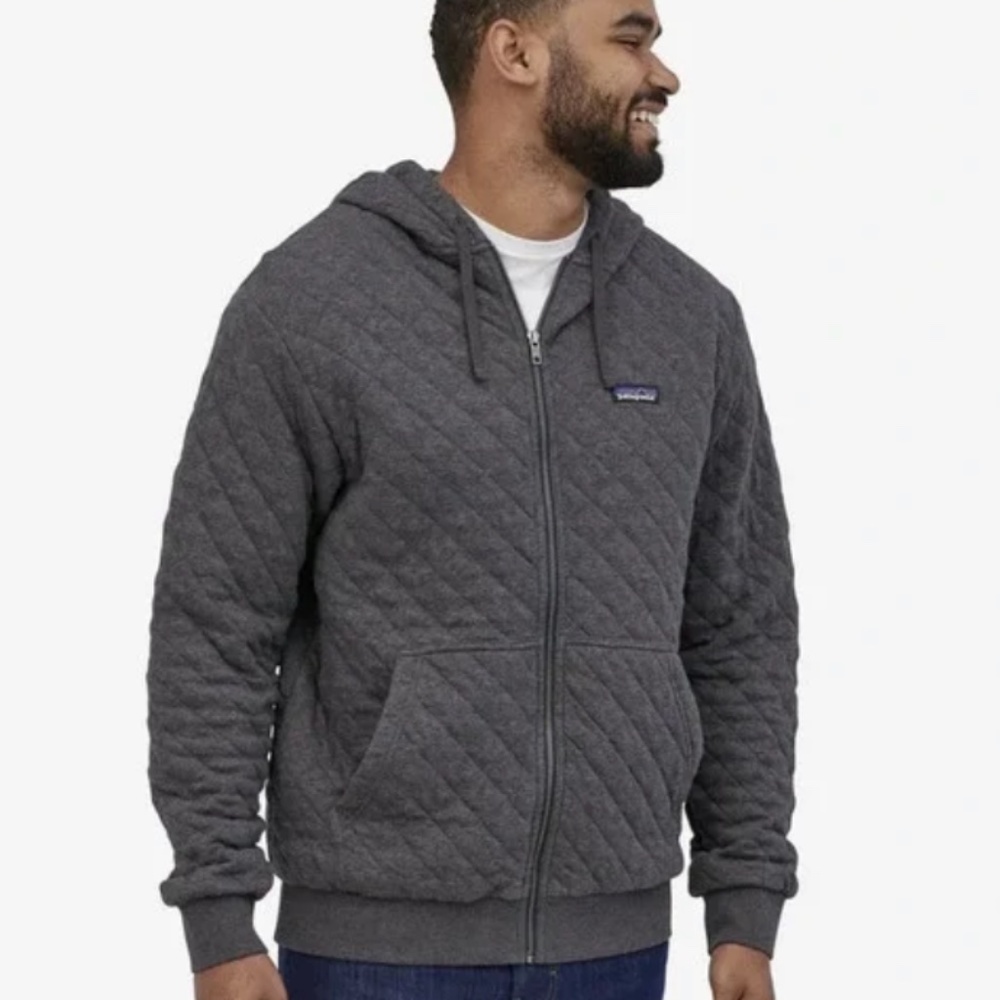 Patagonia Men's Organic Cotton Quilt Hoody, Gray, L
